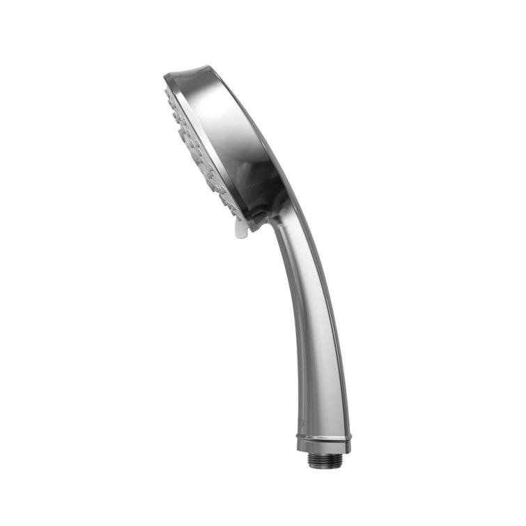 Polished Chrome 4 Inch Wall Mounted Handheld Shower Head with Five Spray Modes