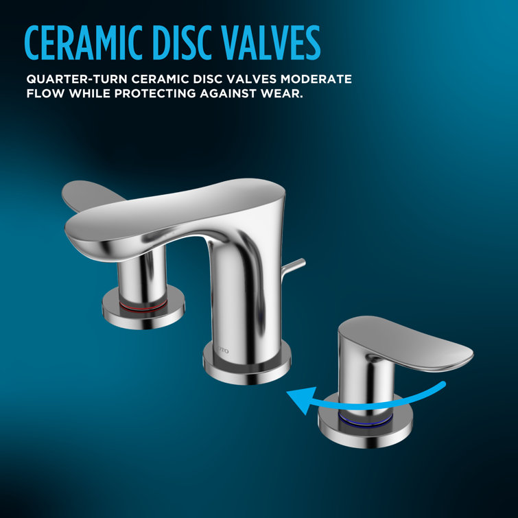 Elegant Polished Nickel 11 7/8" Widespread Modern Bathroom Faucet