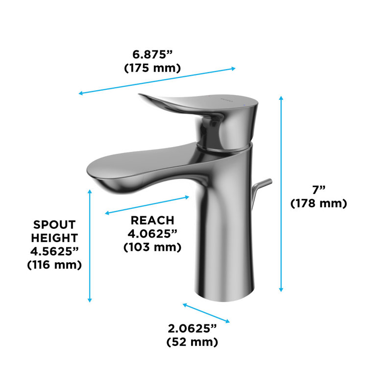 Polished Nickel Single Hole Bathroom Faucet with Drain Assembly