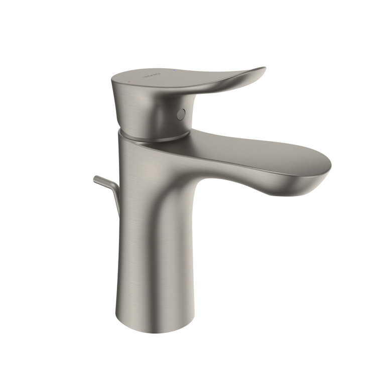 Polished Nickel Single Hole Bathroom Faucet with Drain Assembly