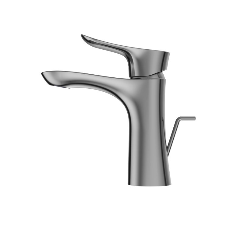 Polished Nickel Single Hole Bathroom Faucet with Drain Assembly