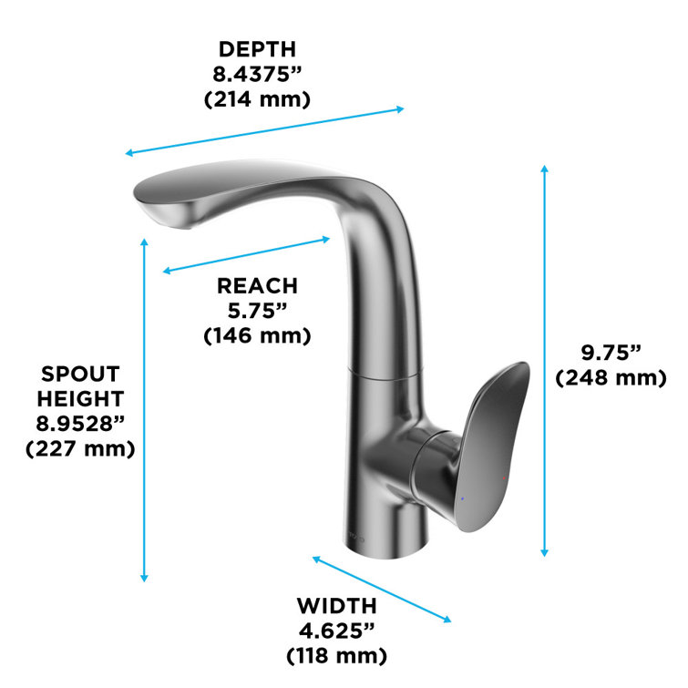 Toto Go 1.2 GPM Polished Chrome Modern Single-Hole Faucet with Comfort Glide