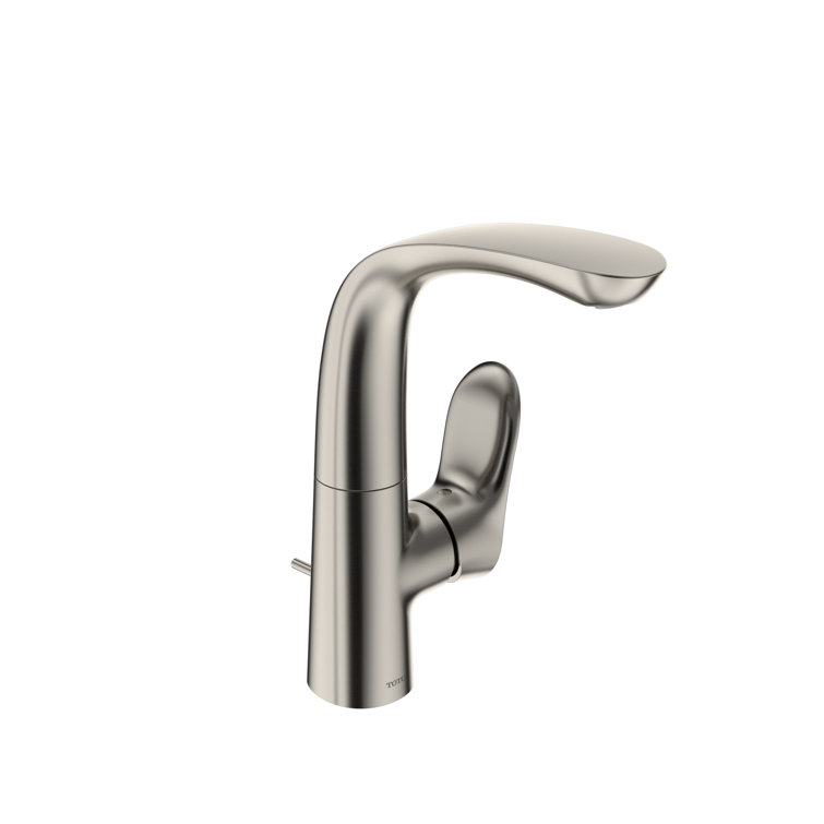 Polished Nickel Single Hole Modern Bathroom Faucet with Drain Assembly