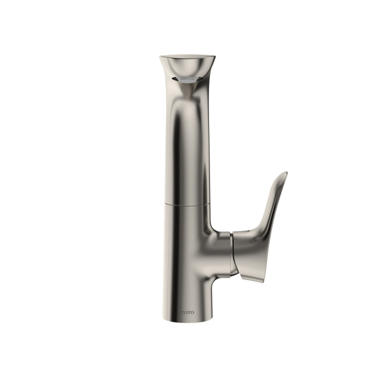 Polished Nickel Single Hole Modern Bathroom Faucet with Drain Assembly