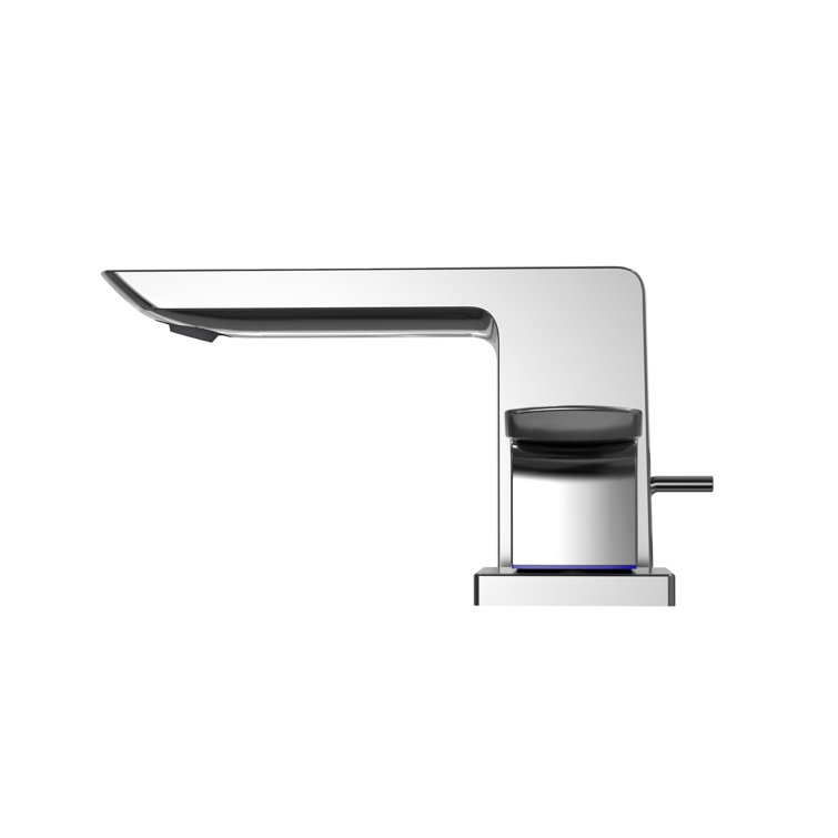 Elegant Polished Nickel 11 7/8" Widespread Modern Bathroom Faucet