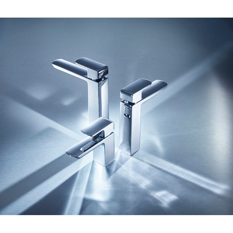 Polished Nickel 5.25" Modern Single Hole Faucet with Drain Assembly