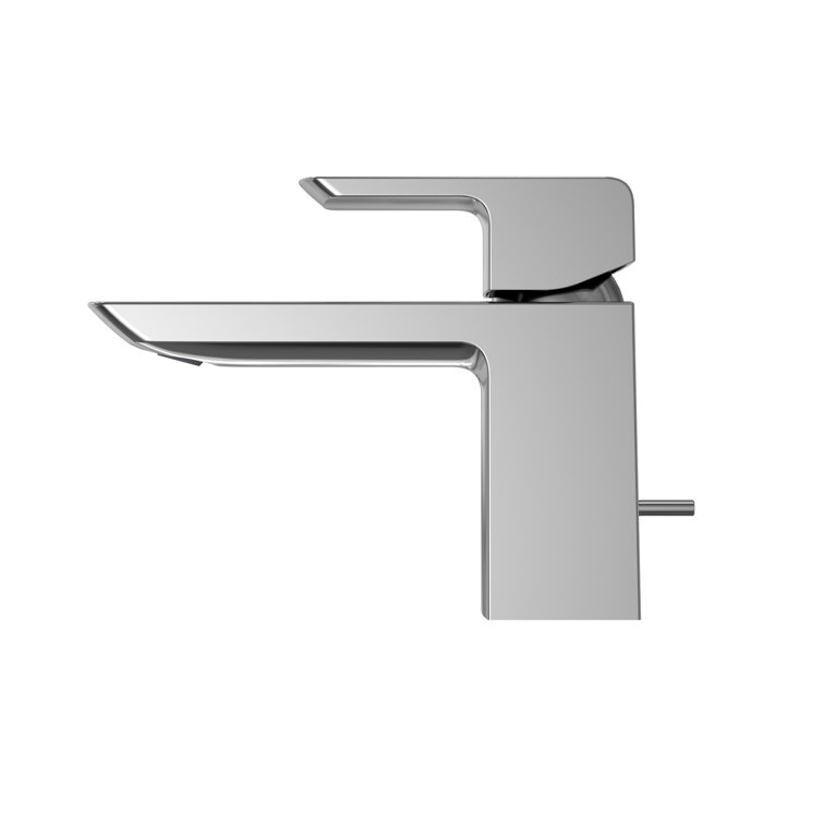 Polished Nickel 5.25" Modern Single Hole Faucet with Drain Assembly