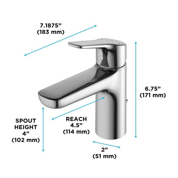 Polished Nickel 6 7/8" Modern Single Hole Faucet with Comfort Glide Technology