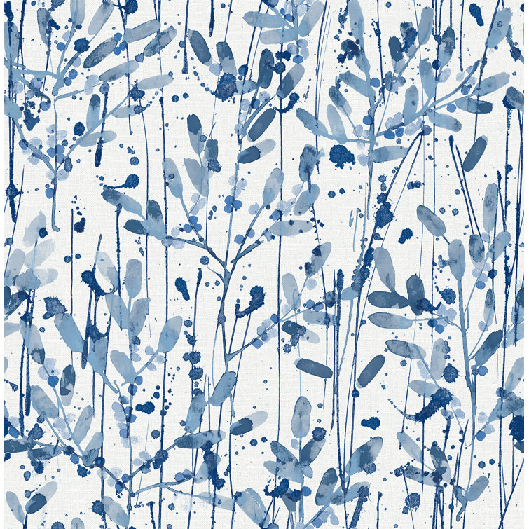 Leandra Indigo Floral Trail Non-Woven Wallpaper