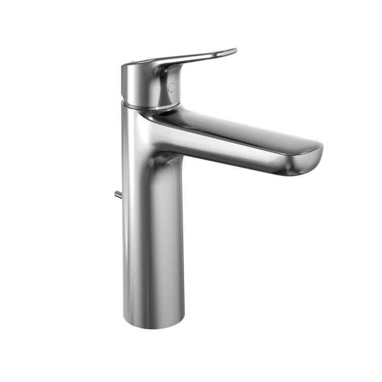 Elegant Polished Chrome Single Hole Bathroom Faucet with Drain Assembly