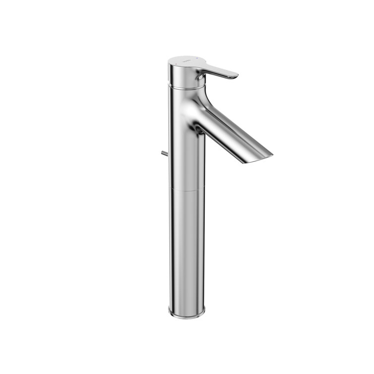Chrome Single Hole Vessel Bathroom Faucet with Drain Assembly