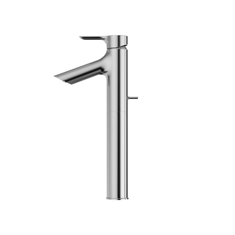 Chrome Single Hole Vessel Bathroom Faucet with Drain Assembly