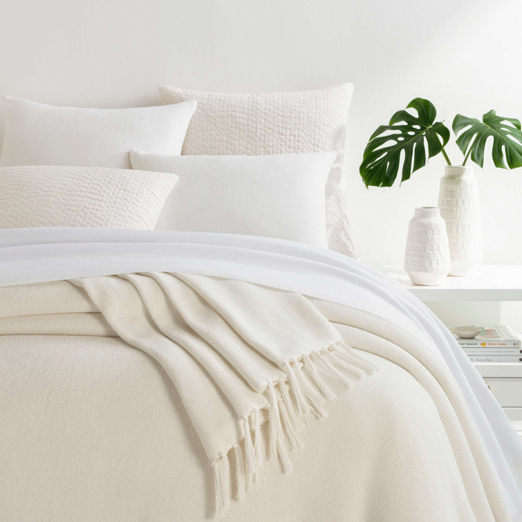 Dove White Full Cotton Reversible Blanket