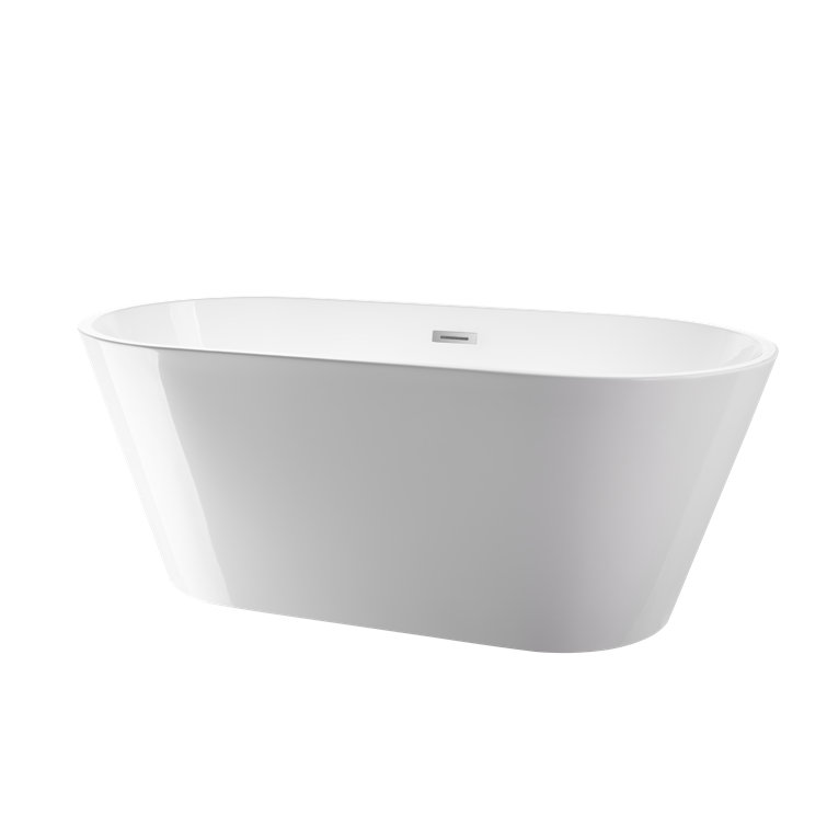 Iris 59" White Freestanding Acrylic Soaking Bathtub
