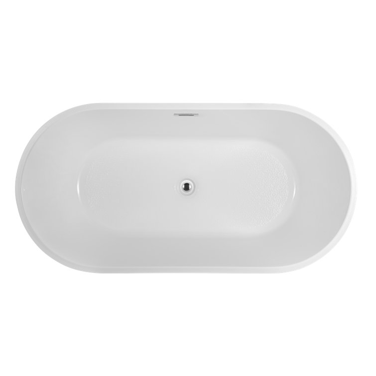 54'' White Freestanding Acrylic Soaking Bathtub