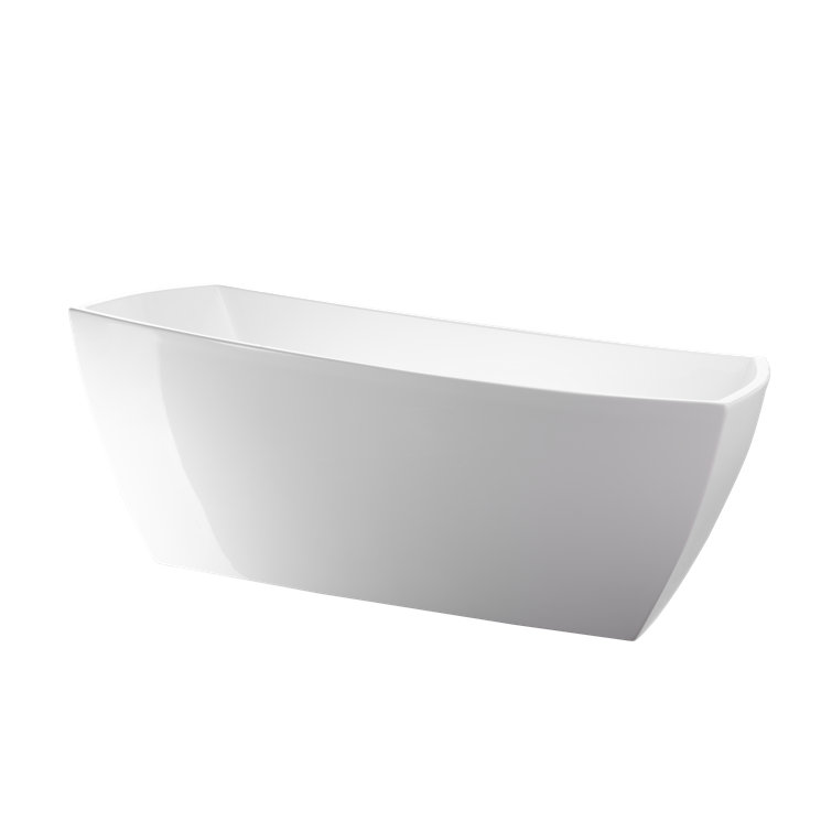 Vanity Art 67" White Acrylic Freestanding Soaking Bathtub
