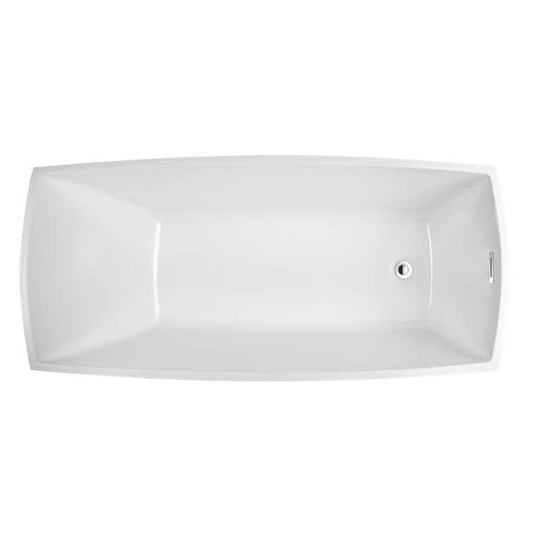 Vanity Art 67" White Acrylic Freestanding Soaking Bathtub