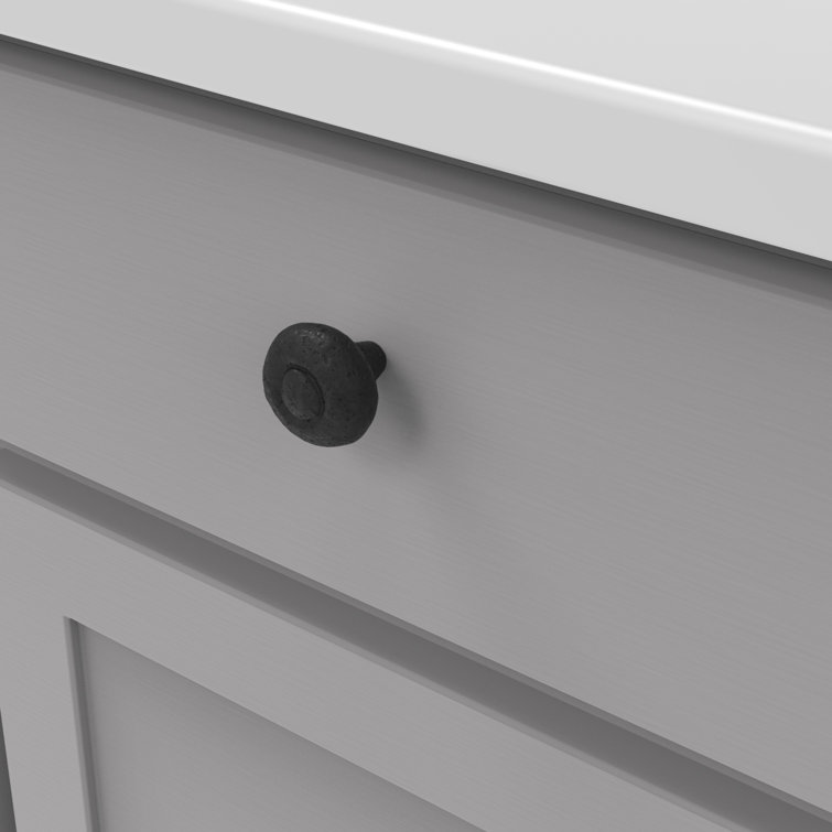 Black Iron 1-1/2" Round Rustic Cabinet Knob 10-Pack