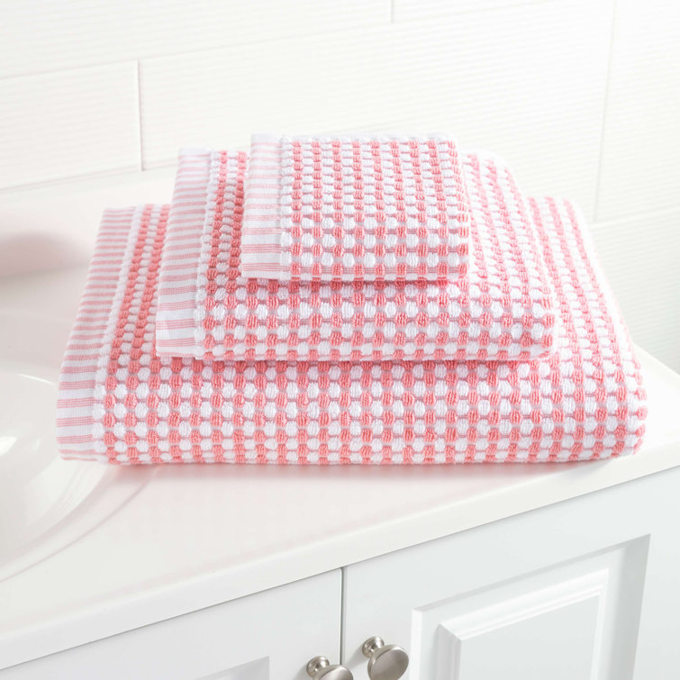Oversized Coral and White Turkish Cotton Bath Sheet
