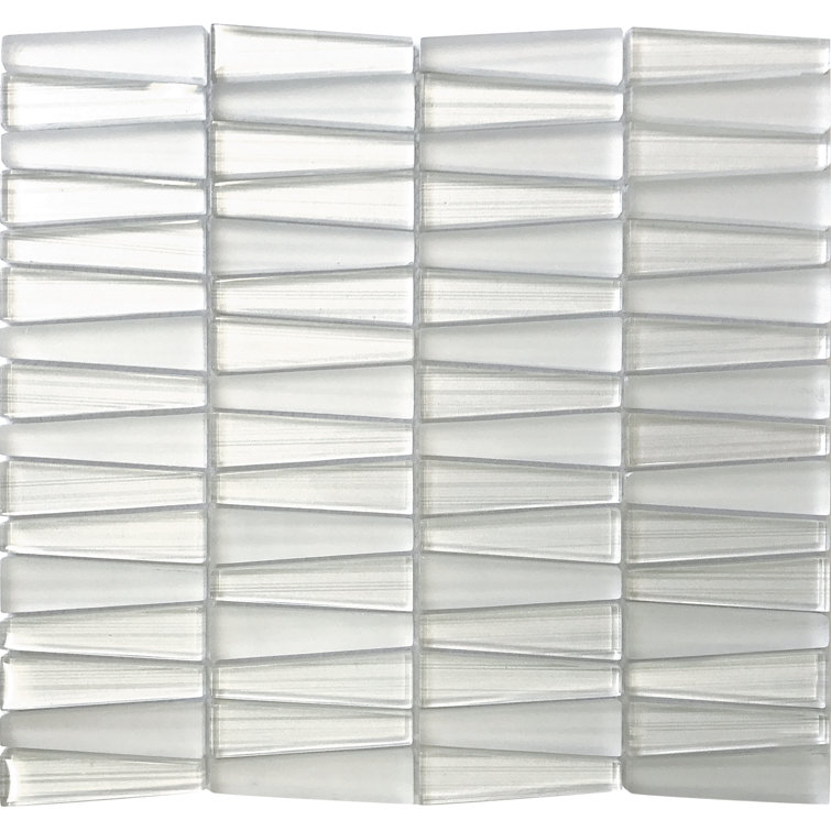 White Glass Trapezoid Mosaic Wall Tile