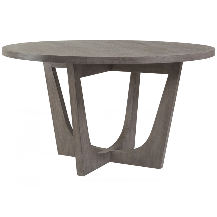 Grigio Warm Gray Mahogany 54" Round Extendable Dining Table