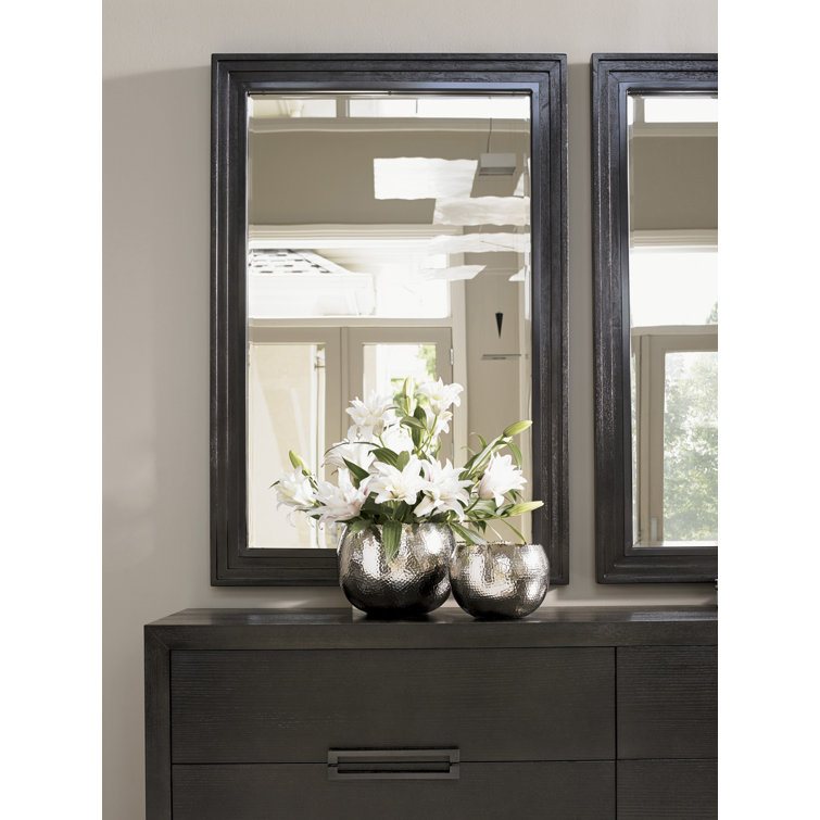 Carbon Gray Rectangular Wood Dresser Mirror