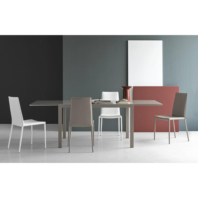 Tan High Back Upholstered Leather Dining Chair