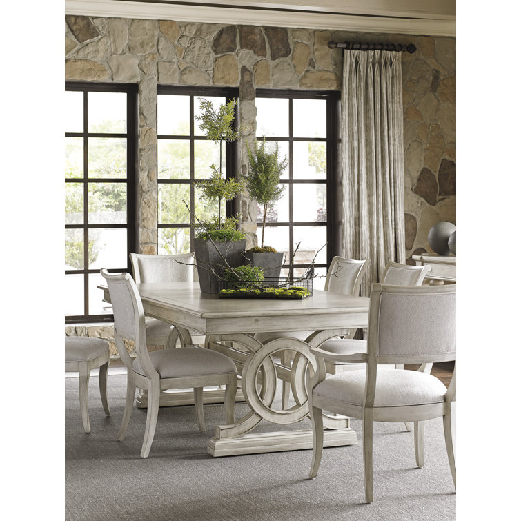 Eastport Transitional Cream Upholstered Wood Arm Chair in Light Oyster Shell