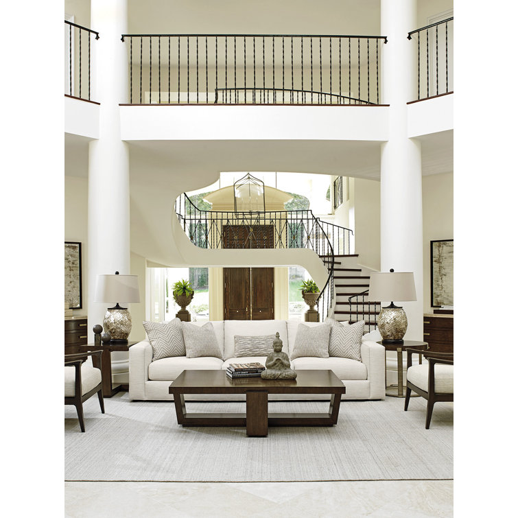 Brown Wood and Stone Rectangular End Table