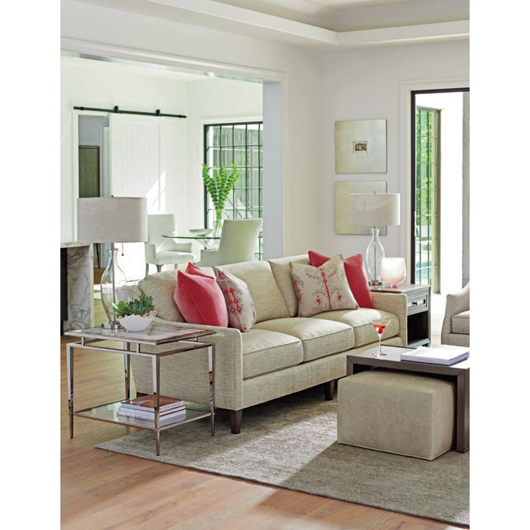 Ariana Contemporary Silver Marble & Stainless Steel End Table