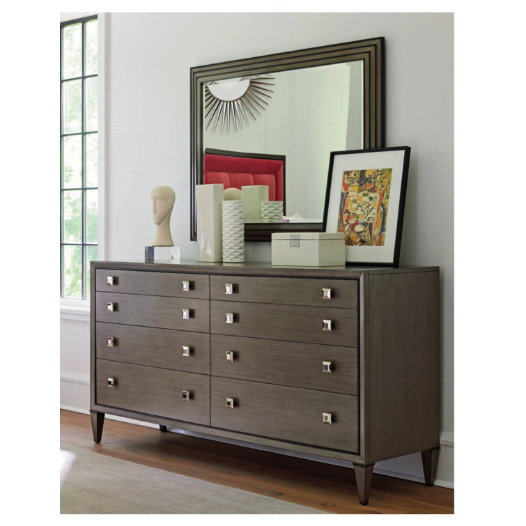 Platinum Gray 48" Wood Rectangular Dresser Mirror