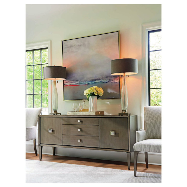 Ariana Transitional Gray and Brown 3-Drawer Sideboard