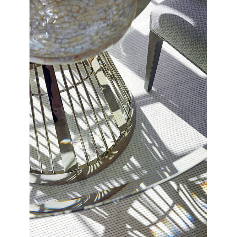 Contemporary Round Glass Dining Table with Stainless Steel Base
