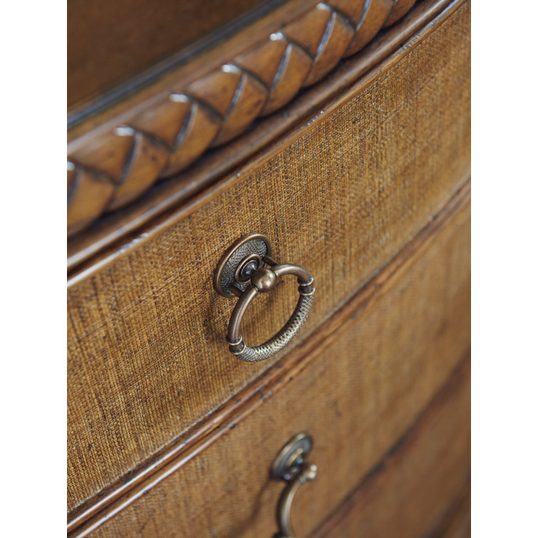 Brown Coastal Wood Four-Drawer Bachelor's Chest