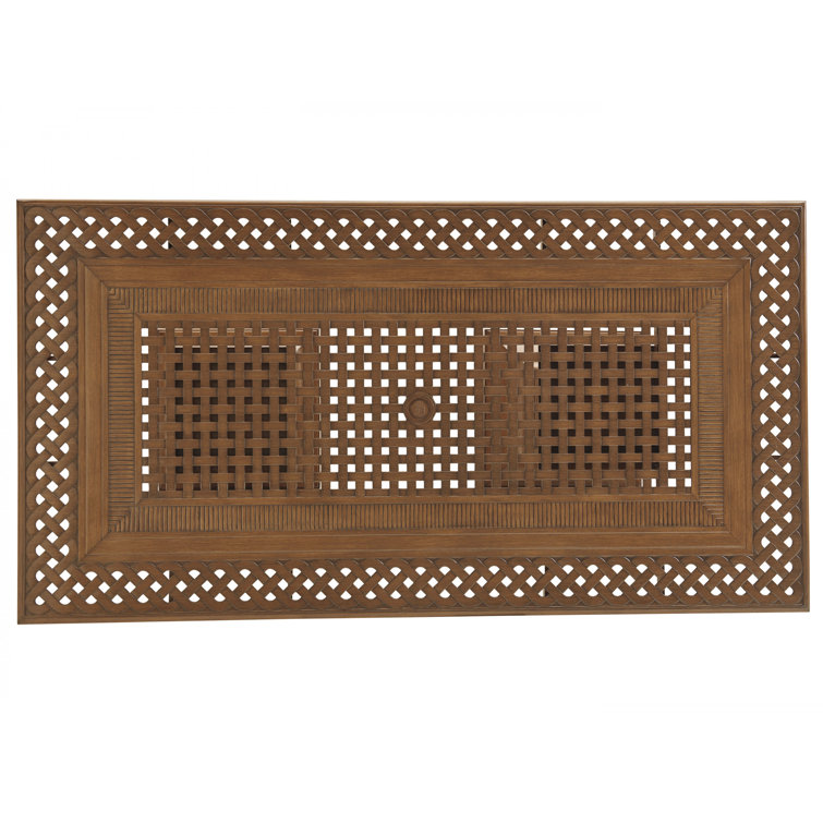 Brown Aluminum Rectangular Formal Dining Table
