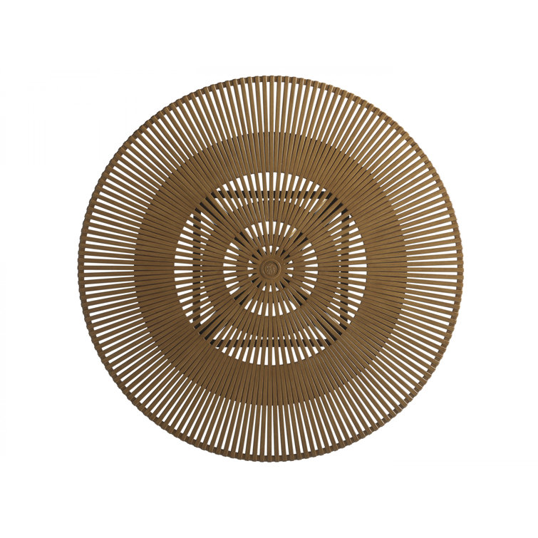 60" Brown Teak Round Formal Dining Table