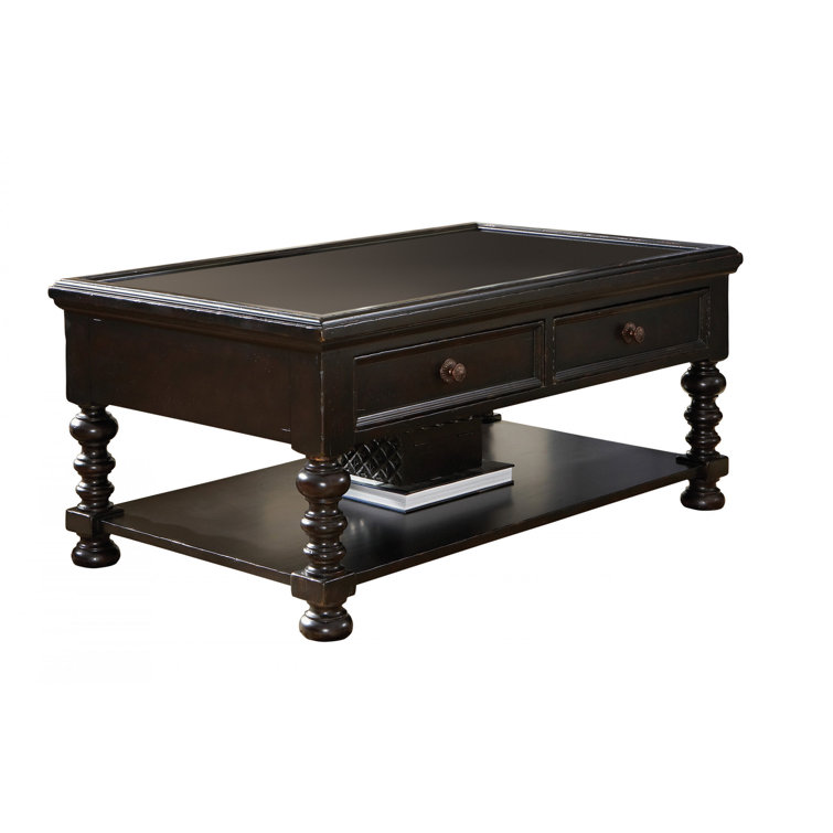 Traditional Brown Rectangular Wood Shelf Table with Storage