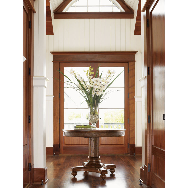 Brown Round Extendable Wood Dining Table