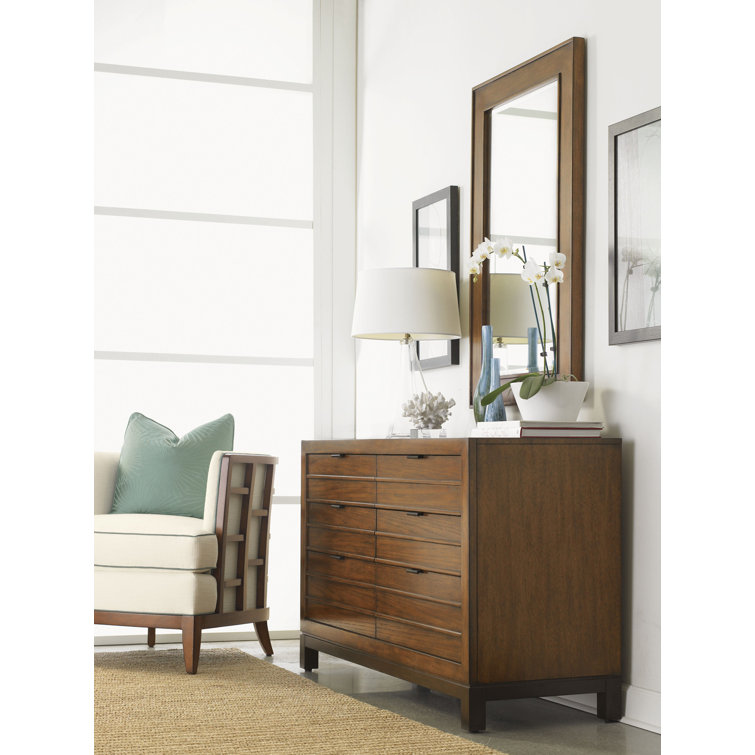 Transitional Brown Wood Rectangular Mirror 30" x 46"