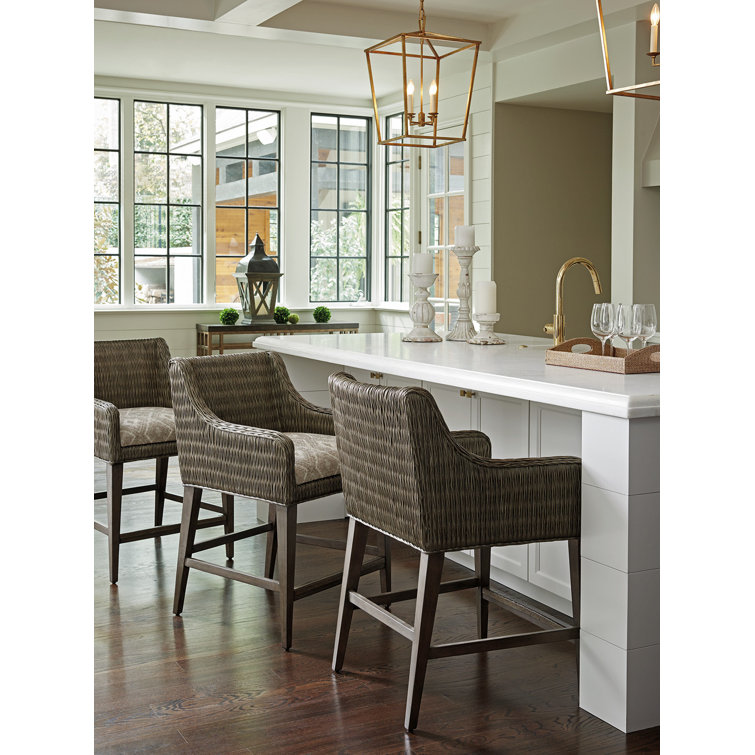 Cypress Point Turner Smoke Gray Metal and Leather Counter Stool