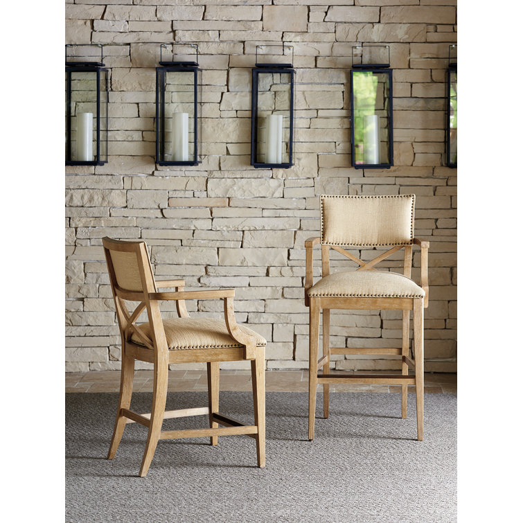 Sutherland Black Wood and Acrylic X-Back Bar Stool