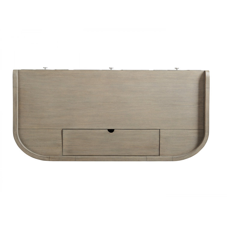 Gray Wood Transitional Home Office Desk with Drawers