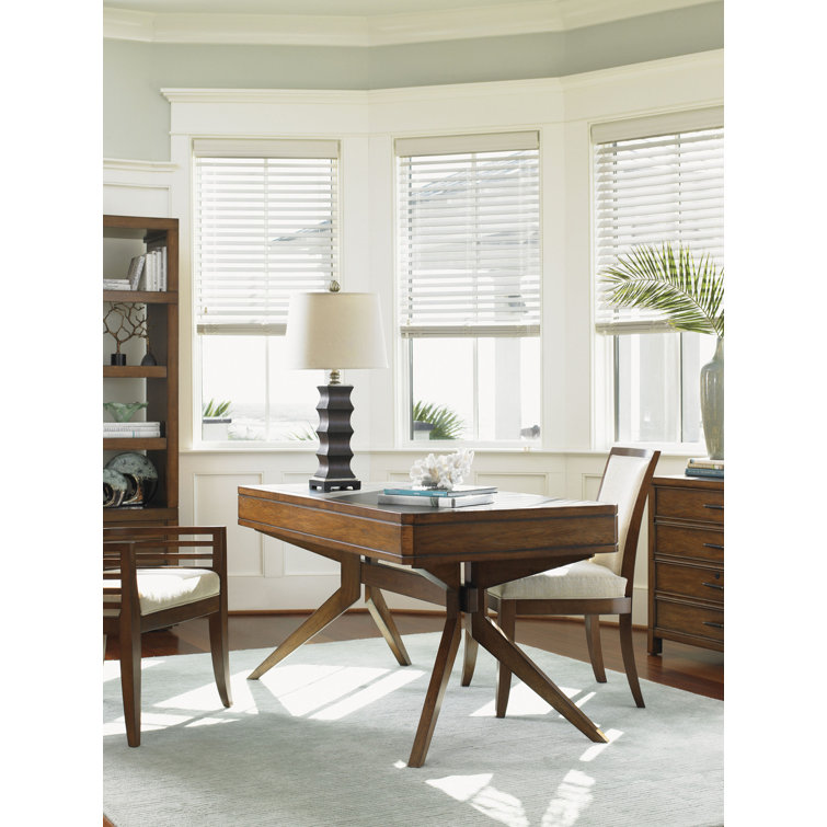 Transitional Brown Home Office Desk with 3 Drawers, 60-inch