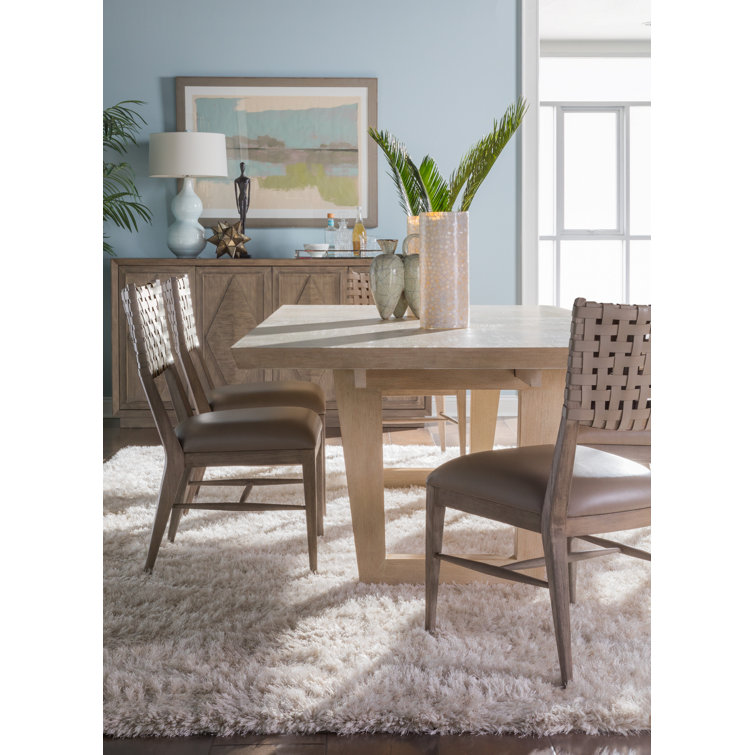 Coastal Grigio Mahogany 20'' Gray Leather Upholstered Side Chair