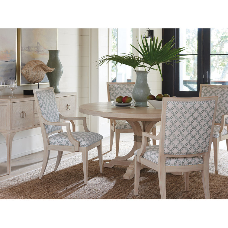 Newport Natural Leather and Wood Upholstered Arm Chair