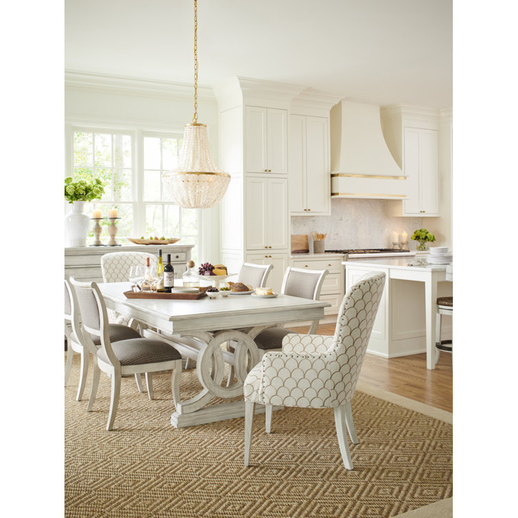 Oyster White Upholstered Mahogany Side Chair in Light Gray