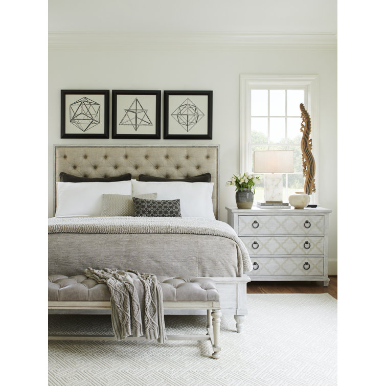 Bellport 20'' Gray Aniline Leather Tufted Bed Bench with Turned Legs