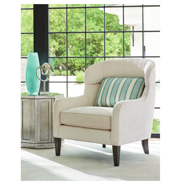 Misty Gray Barrel Accent Chair with Upholstery