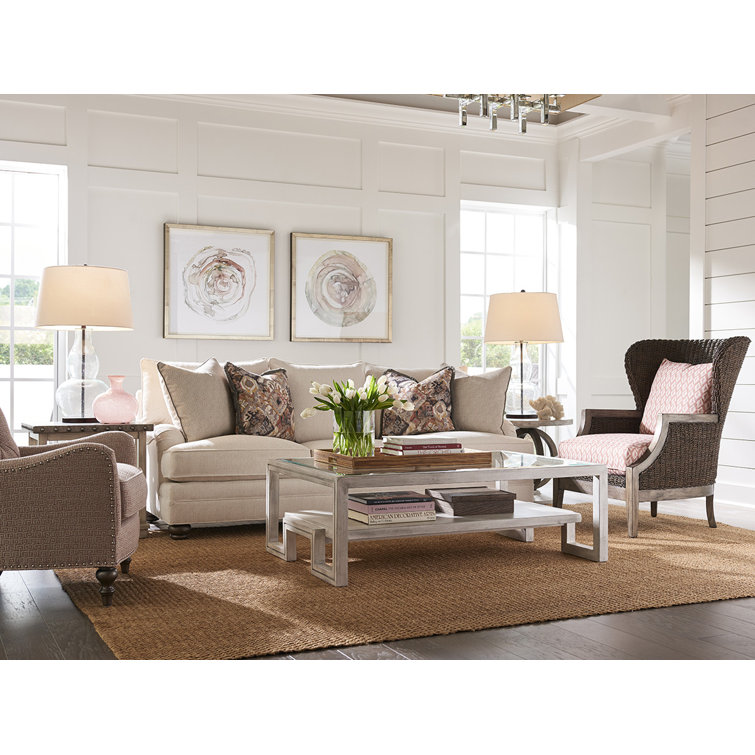 Cream Transitional Pillow Back Sofa with Nailhead Trim 95"