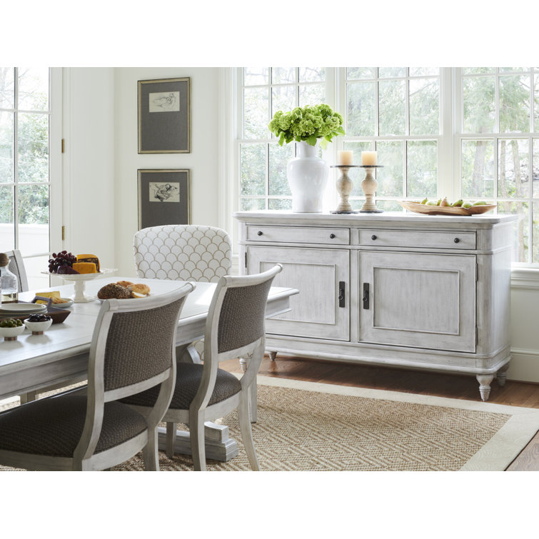 Cream Transitional Oak 72" Buffet with Drawers